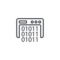 Binary Code icon. .Editable stroke.linear style sign for use web design,logo.Symbol illustration. vector