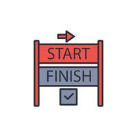 start finish icon. .Editable stroke.linear style sign for use web design,logo.Symbol illustration. vector