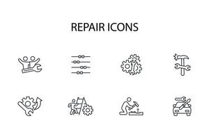 reparar icono establecer...editable trazo.lineal estilo firmar para utilizar web diseño,logotipo.símbolo ilustración. vector