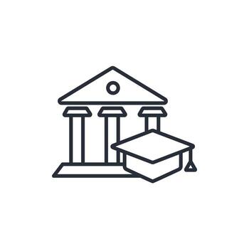 university icon. .Editable stroke.linear style sign for use web design,logo.Symbol illustration. vector