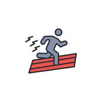 run icon. .Editable stroke.linear style sign for use web design,logo.Symbol illustration. vector