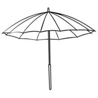Outdoor Umbrella outline coloring book page line art illustration digital drawing vector