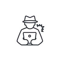 hack icon. .Editable stroke.linear style sign for use web design,logo.Symbol illustration. vector