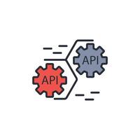 API icon. .Editable stroke.linear style sign for use web design,logo.Symbol illustration. vector