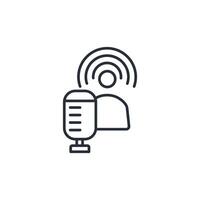 host podcast icon. .Editable stroke.linear style sign for use web design,logo.Symbol illustration. vector