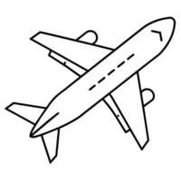 Plane outline coloring book page line art illustration digital drawing vector