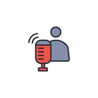 podcaster icon. .Editable stroke.linear style sign for use web design,logo.Symbol illustration. vector