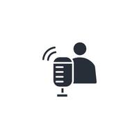 podcaster icon. .Editable stroke.linear style sign for use web design,logo.Symbol illustration. vector
