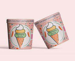 Ice cream packaging mockup editable psd
