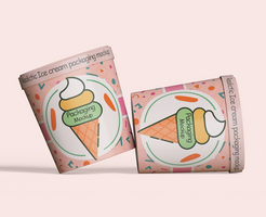 Ice cream packaging mockup editable psd