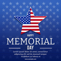 en patriotisk affisch för minnesmärke dag terar en stjärna och de amerikan flagga psd