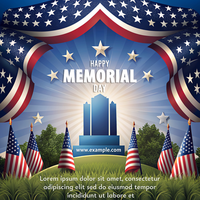 A patriotic poster for Memorial Day psd