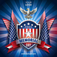 A patriotic design with a bird and stars on it psd