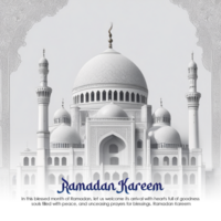 Mosque background design in white psd