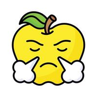 Have a look at this creative icon of frustrated emoji, trendy style vector