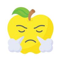 Have a look at this creative icon of frustrated emoji, trendy style vector