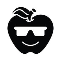 Glasses on emoji face showing concept icon of cool emoji, proud emoji vector