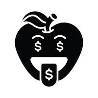 Rich emoji design, greedy expressions, dollar sign on tongue vector