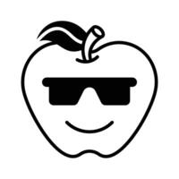 Glasses on emoji face showing concept icon of cool emoji, proud emoji vector