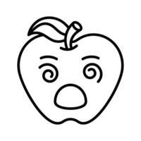 Dizzy emoji icon, dizziness expression design vector