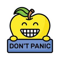 Dont panic emoji design, customizable flat style vector