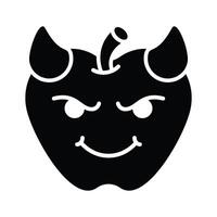 Scary devil with horns, customizable emoji icon in trendy style vector