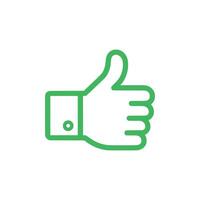 Thumb up icon on white background. illustration in trendy flat style vector