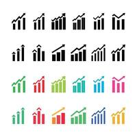 Set of Bar graph icons. illustration in flat style vector