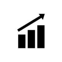 Bar graph icon. Black Bar graph icon on white background. illustration vector