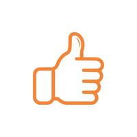 Thumb up icon on white background. illustration in trendy flat style vector