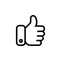 Thumbs up icon. Black Thumb up icon on white background. illustration vector