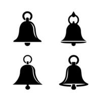 campana icono colocar. negro campana notificación icono conjunto en blanco antecedentes. ilustración vector