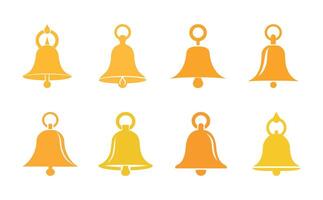 campana icono conjunto en blanco antecedentes. ilustración en de moda plano estilo vector