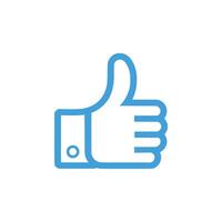 Thumb up icon on white background. illustration in trendy flat style vector