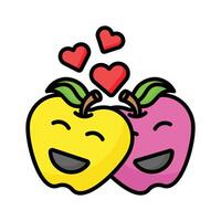 Romantic couple emoji design, ready for premium use vector