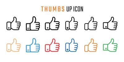 Set of Thumb up icons. illustration in flat style vector