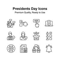 Get your hands on presidents days icons set, ready to use in websites and mobile apps vector