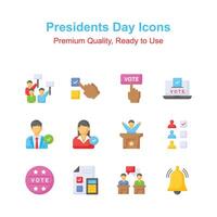 Get your hands on presidents days icons set, ready to use in websites and mobile apps vector