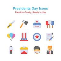 Take a look at this carefully crafted presidents day icons set vector