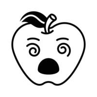 Dizzy emoji icon, dizziness expression design vector