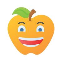 entusiasta emoji icono, contento cara diseño vector