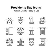 creativamente hecho a mano presidentes día íconos colocar, personalizable vectores