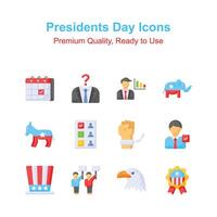 Pack of presidents day icons in trendy style, easy to use and download vector