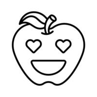 Happy face with heart symbols on eyes, concept icon of in love emoji vector