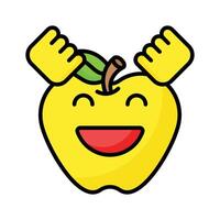 Enthusiastic emoji icon, happy face design vector