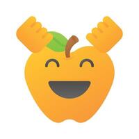entusiasta emoji icono, contento cara diseño vector