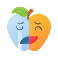 Happy sad feelings emoji icon, ready to use design vector