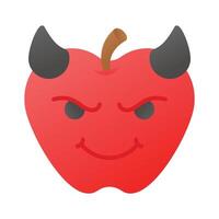 Scary devil with horns, customizable emoji icon in trendy style vector