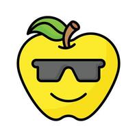 Glasses on emoji face showing concept icon of cool emoji, proud emoji vector