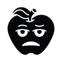 Bored face expression, icon of bored emoji, premium vector